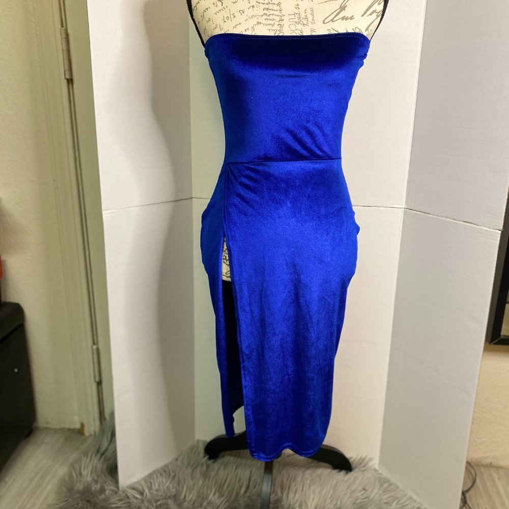 PLT Velvet Extreme Split Midi Dress - Picture 3 of 6